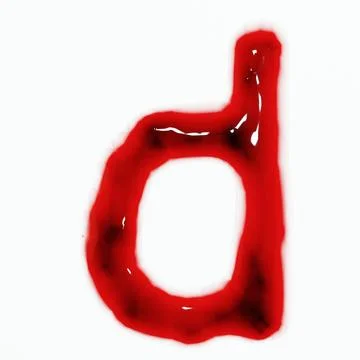 3d render of isolated blood or red wine alphabet letters top view. Stock Illustration