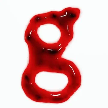 3d render of isolated blood or red wine alphabet letters top view. Stock Illustration