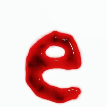 3d render of isolated blood or red wine alphabet letters top view. Stock Illustration