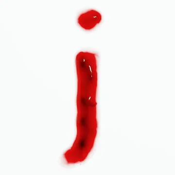 3d render of isolated blood or red wine alphabet letters top view. Stock Illustration