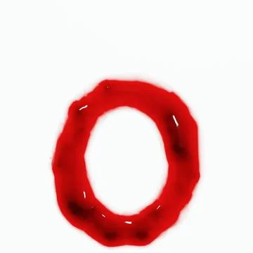 3d render of isolated blood or red wine alphabet letters top view. Stock Illustration