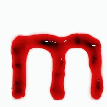 3d render of isolated blood or red wine alphabet letters top view. Stock Illustration