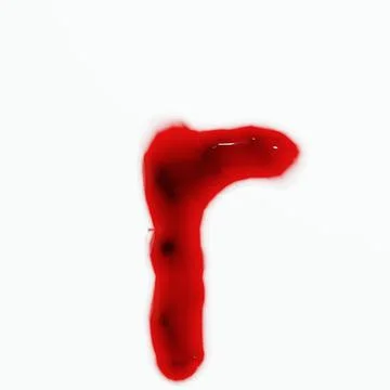 3d render of isolated blood or red wine alphabet letters top view. Stock Illustration