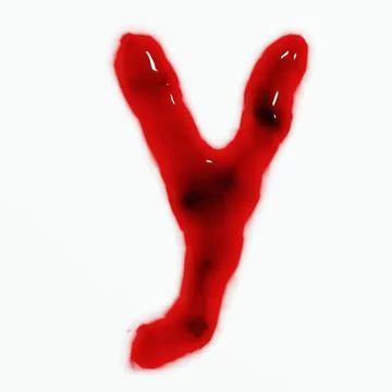 3d render of isolated blood or red wine alphabet letters top view. Stock Illustration