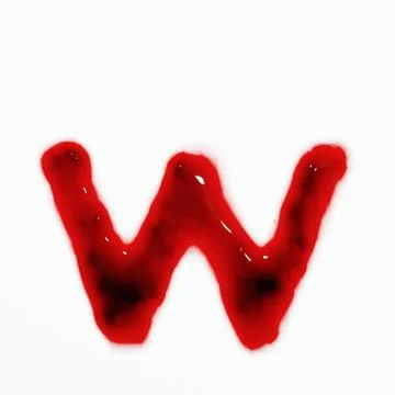 3d render of isolated blood or red wine alphabet letters top view. Stock Illustration