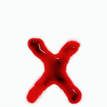 3d render of isolated blood or red wine alphabet letters top view. Stock Illustration