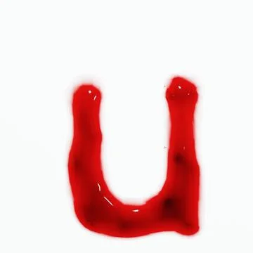 3d render of isolated blood or red wine alphabet letters top view. Stock Illustration