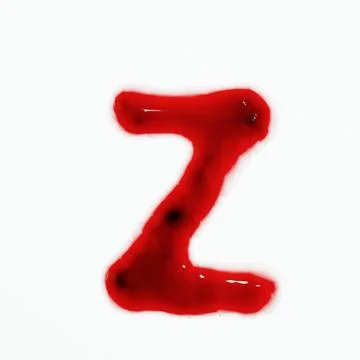 3d render of isolated blood or red wine alphabet letters top view. Stock Illustration