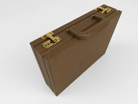 3D Render of Isolated Briefcase on white Stock Illustration
