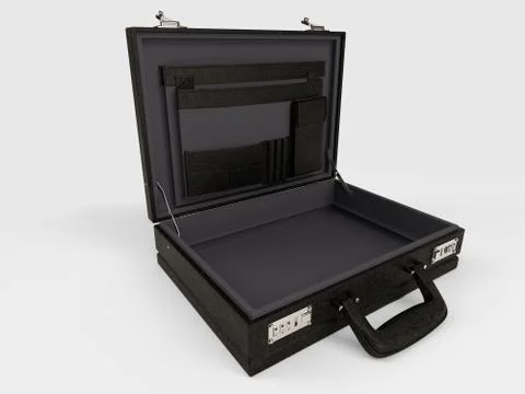 3D Render of Isolated Briefcase on white Illustrazione stock