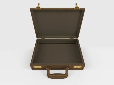 3D Render of Isolated Briefcase on white Stock Illustration