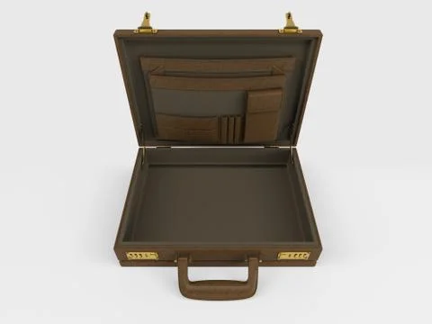 3D Render of Isolated Briefcase on white Illustrazione stock