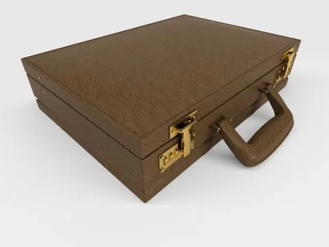 3D Render of Isolated Briefcase on white Stock Illustration
