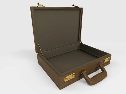 3D Render of Isolated Briefcase on white Stock Illustration