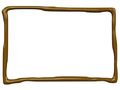 3d render of isolated chocolate liquid drips and droplet for gourmet packag.. Stock Photos