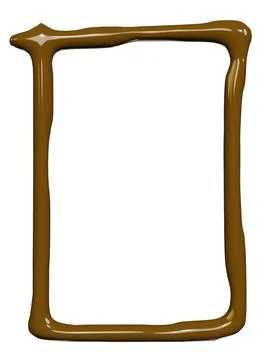 3d render of isolated chocolate liquid drips and droplet for gourmet packag.. Stock Photos