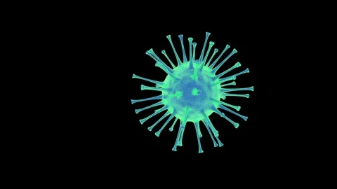 3D render of a isolated coronavirus (2019-ncov) floating on black background Stock-Footage 126528314