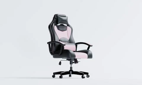 3d render of isolated gaming computer pc or office chair on white background Illustrazione stock