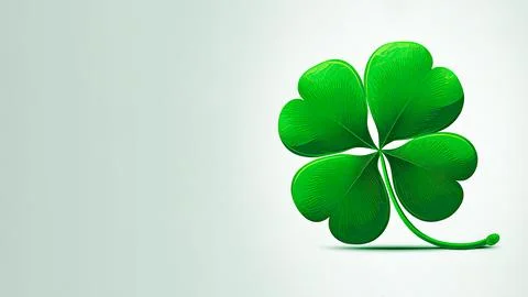 3D Render of Isolated Green Clover Leaf And Copy Space. St. Patrick's Day C.. Stock Illustration