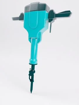 3D Render of an isolated Jack Hammer 스톡 일러스트