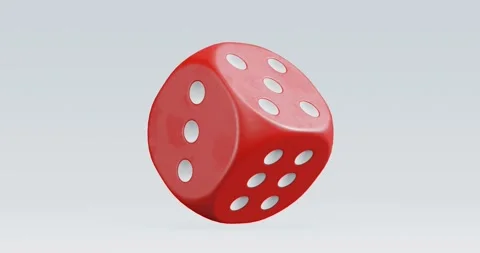 3d render of isolated rotating dice for casino or gambling concept. Stock Footage 233347729