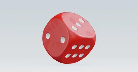 3d render of isolated rotating dice for casino or gambling concept. Stock Footage 233347736