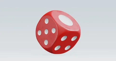 3d render of isolated rotating dice for casino or gambling concept. Stock Footage 233347740