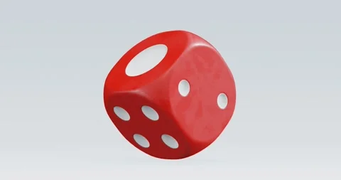 3d render of isolated rotating dice for casino or gambling concept. Stock Footage 233347744