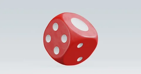 3d render of isolated rotating dice for casino or gambling concept. Stock Footage 233347756
