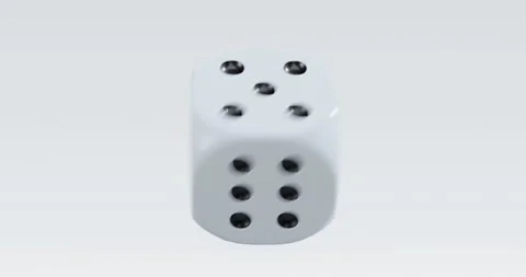 3d render of isolated spinning or rotating dice for casino or gambling concep Stock Footage 234058131