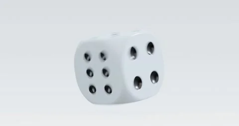 3d render of isolated spinning or rotating dice for casino or gambling concep Stock Footage 234058134