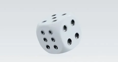 3d render of isolated spinning or rotating dice for casino or gambling concep Stock Footage 234058135