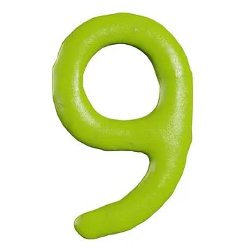 3d render of isolated wasabi numbers on white background Stock Illustration
