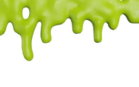 3d render of isolated wasabi swirl and line spatter or stains on white top .. Stock Illustration