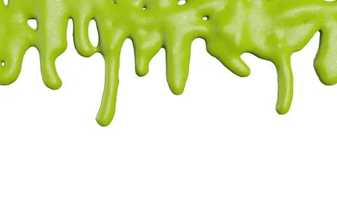 3d render of isolated wasabi swirl and line spatter or stains on white top .. Stock Illustration