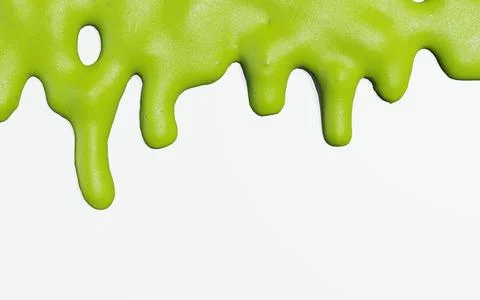 3d render of isolated wasabi swirl and line spatter or stains on white top .. Stock Illustration