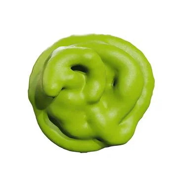 3d render of isolated wasabi swirl and line spatter or stains on white top .. Stock Illustration