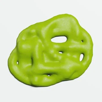3d render of isolated wasabi swirl and line spatter or stains on white top .. Stock Illustration