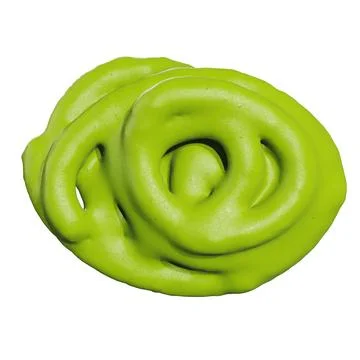 3d render of isolated wasabi swirl and line spatter or stains on white top .. Stock Illustration