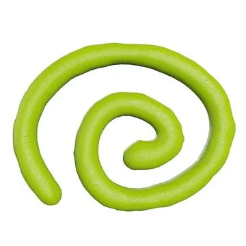 3d render of isolated wasabi swirl and line spatter or stains on white top .. Stock Illustration
