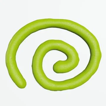 3d render of isolated wasabi swirl and line spatter or stains on white top .. Stock Illustration