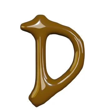 3d render of isolated on white of chocolate liquid alphabet font for gourme.. Stock Photos