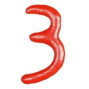 3d render of isolated on white ketchup numbers top view for food or restaur.. Stock Photos