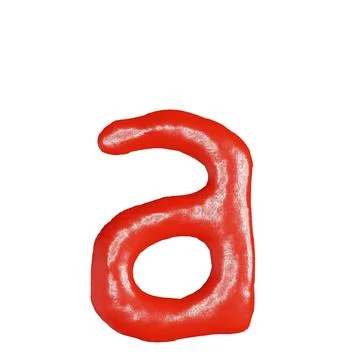 3d render of isolated on white ketchup alphabet font top view for food or r.. Stock Photos