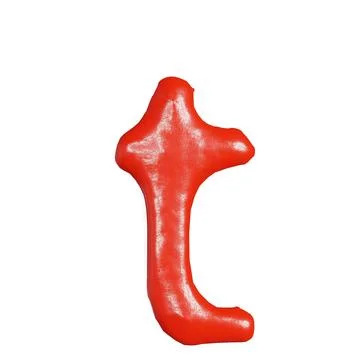 3d render of isolated on white ketchup alphabet font top view for food or r.. Stock Photos