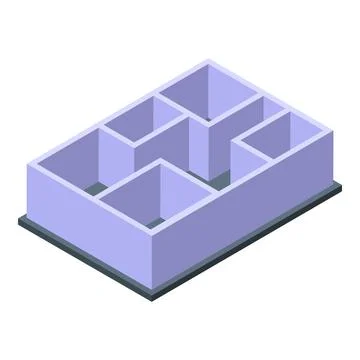 3d render of an isometric view of a house foundation blueprint Stock Illustration