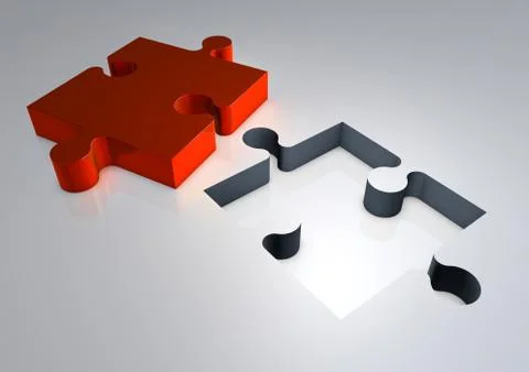 3d Render of Jigsaw Puzzle Solution Stockillustratie