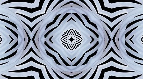 3d render. Kaleidoscope effect with symmetrical structure with round thing like Illustrazione stock