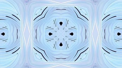 3d render. Kaleidoscope effect with symmetrical structure with round thing like 스톡 일러스트