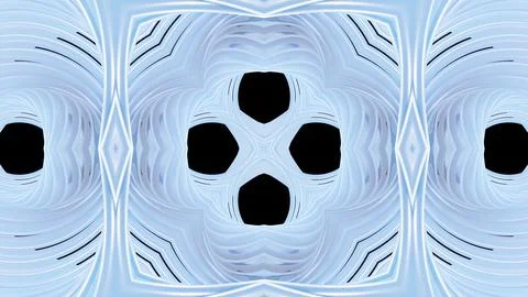 3d render. Kaleidoscope effect with symmetrical structure with round thing like Stockillustratie